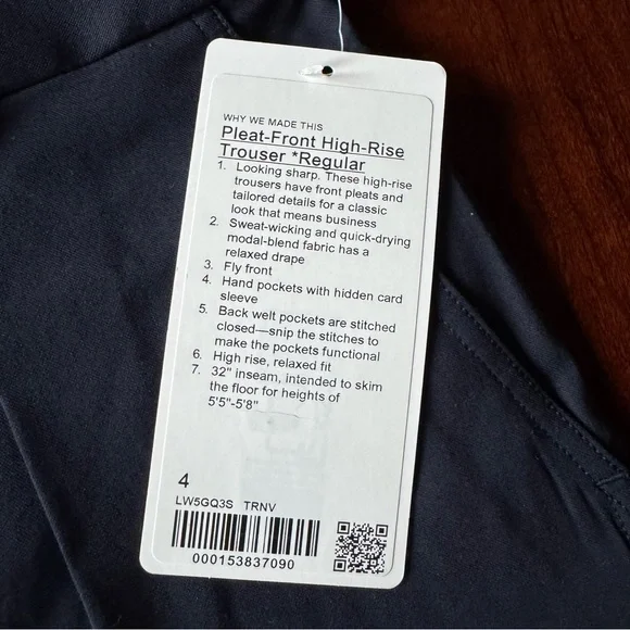 Lululemon Pleat Front High Rise Trouser - Picture 4 of 6